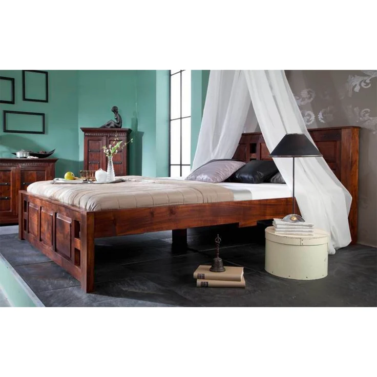 Bett Akazie 160x200x90 nougat lackiert OXFORD #252 – Bild 3