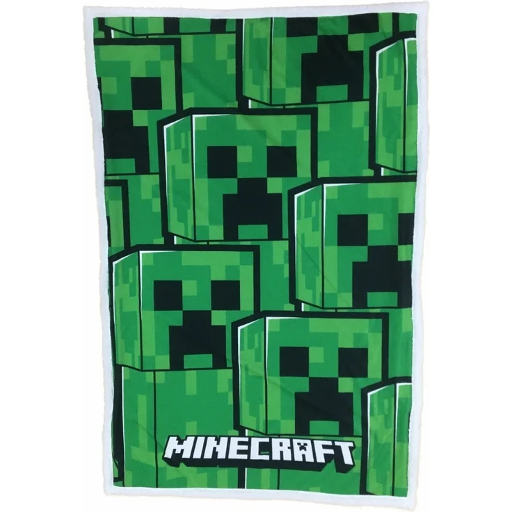 Minecraft Sherpa-Fleece-Decke 100 x 150 cm für Kinderzimmer und mehr – Bild 1