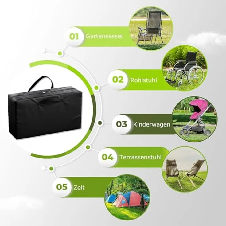 shogazi ® Aufbewahrungstasche riesengroße Transporttasche, reißfest, belastbar bis 80kg, waschbar, XL: 91x68x37 (225L), XXL: 121x68x37 (300L), XXXL: 151x68x37 (377L) – Bild 5