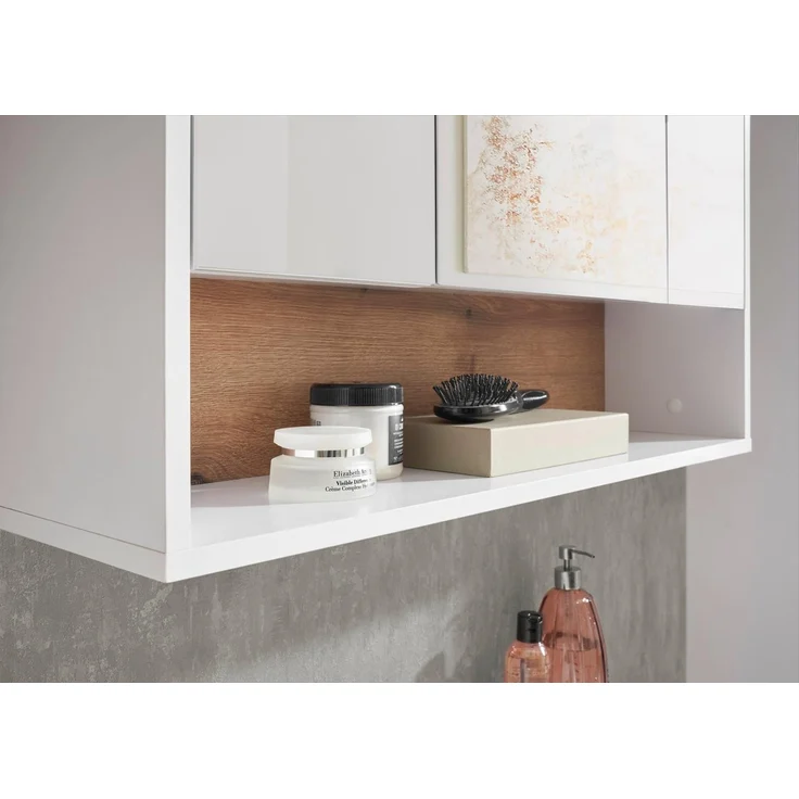 Badezimmer-Set >Liguria< (2-tlg.) in Weiß / Evoke Eiche Dekor - 80x191x40 (BxHxT) – Bild 10
