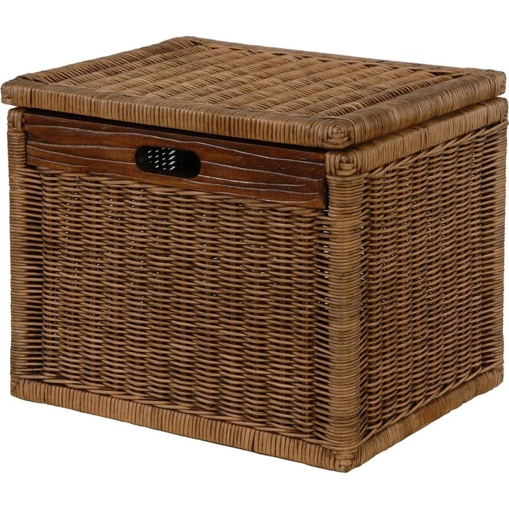 Krines Home Aufbewahrungskorb Hoher Korb mit Deckel Rattan geflochten Regalkorb Aufbewahrungsbox – Bild 5