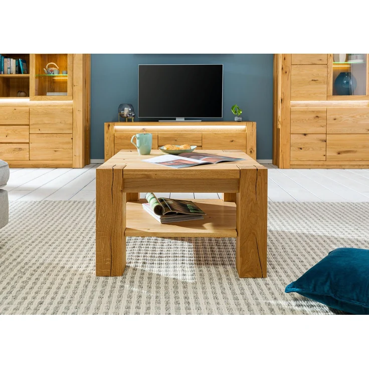 Couchtisch Wildeiche 70x70x45 natur geölt KENT #114 – Bild 3