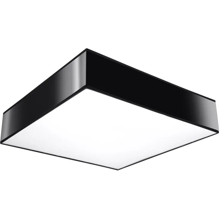 Deckenleuchte, PVC, Stahl, schwarz, quadratisch, L 45 cm