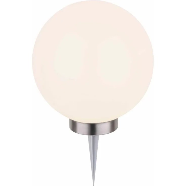 Dehner Solarleuchte Kugel mit Erdspieß und Farbwechsel, Ø 30 cm, Kunststoff, Weiß