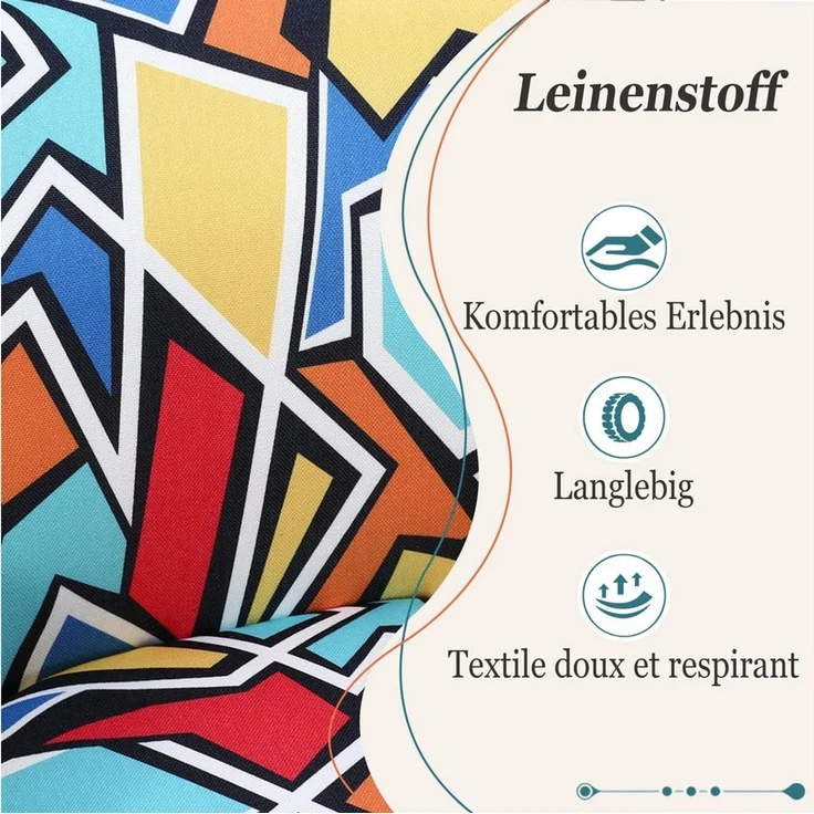 HomeMiYN Ohrensessel Polstersessel mit Armlehnen, Relaxsessel, Lesesessel bis 113 kg, Farbenfroher Sessel für mehr Komfort und Wohnlichkeit – Bild 2