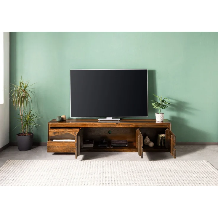 TV-Board Sheesham 220x40x50 walnuss gewachst TORONTO #266 – Bild 4