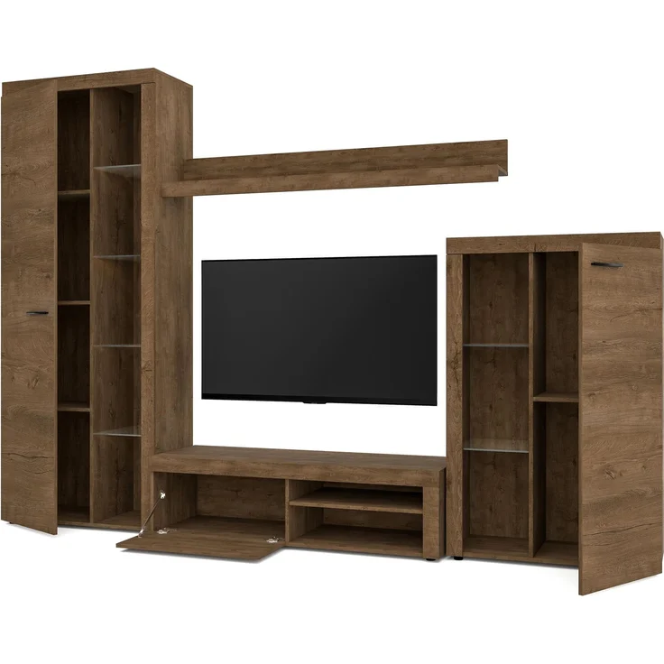 AX LIVING Spacoro Wohnwand Eiche Lefkas Wohnzimmerschrank 270 cm – Bild 4