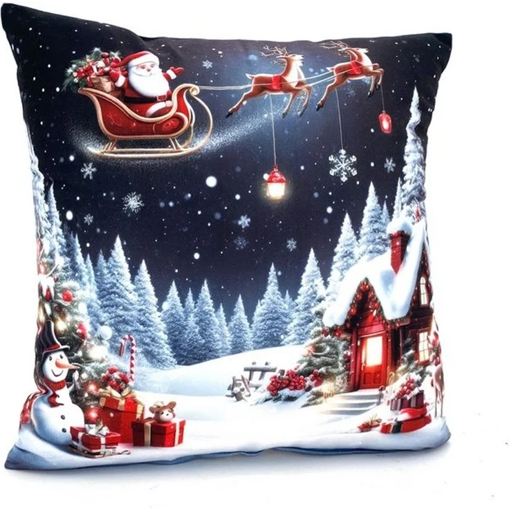 heimtexland Dekokissen Weihnachten Kissenhülle Chalet Landhaus Deko Kissen Vichy Karo Typ652, Deko Kissen I 40x40 I Geschenk I kuschelig weich – Bild 4