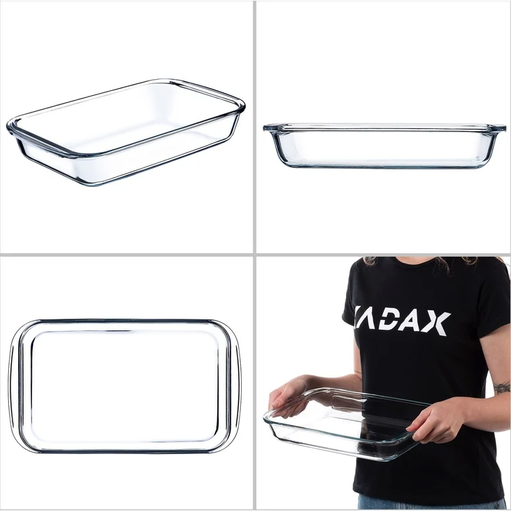 KADAX 2.2L rechteckige hitzebeständige Glasform, 2 Stück, klein, zum Backen – Bild 9