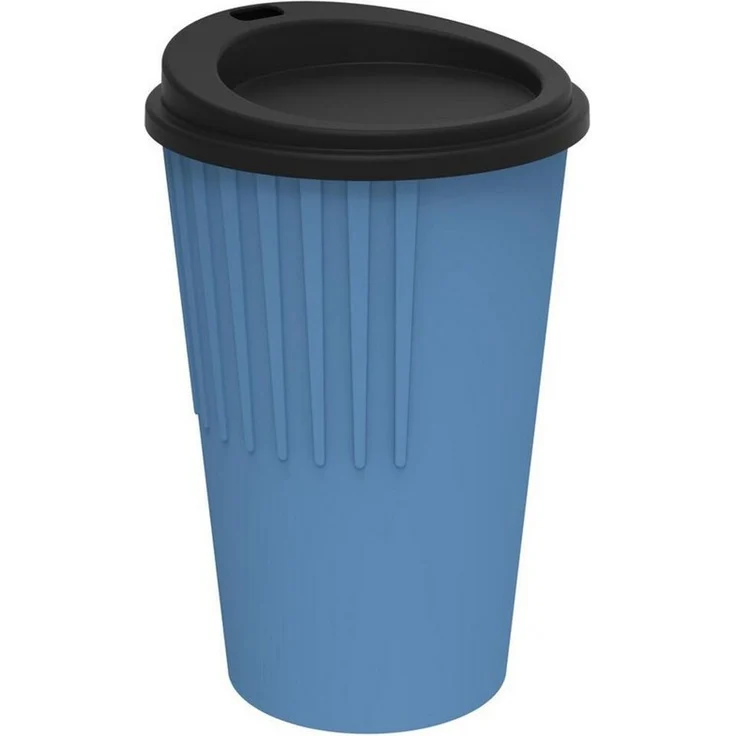 elasto Coffee-to-go-Becher Kaffeebecher 300 ml Trinkbecher mit Deckel und Riffel-Optik, Made in Germany, BPA-frei, 100% recyclebar, Heißgetränke, Teebecher – Bild 2