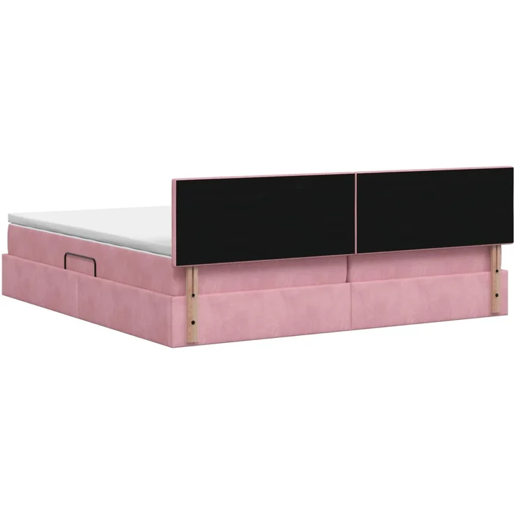 vidaXL LED-Speicherbett mit Matratze Rosa 200 x 200 cm Samt 3459275 – Bild 9