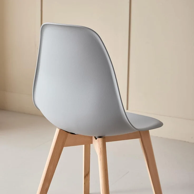 Esszimmerstühle 4er Set Beine Buchenholz Wohnzimmer Bar Grau 4 Stühle – Bild 8