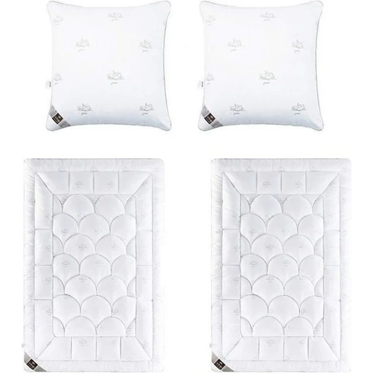 SEI Design Microfaserbettdecke 2x Bettdecken Winterdecken 135x200cm + 2x Kopfkissen 80x80cm, Füllung: daunenähnliches Gefühl, Bett-Set4-Tlg.: 2x Bettdecken 135x200 + 2x Kissen 80x80 – Bild 4