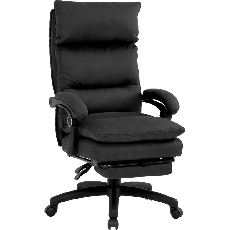 Venda 'ELIAS' Chefsessel, Stoff anthrazit, 71 x 118 x 70 cm, Relaxfunktion mit Beinauflage und Belastbarkeit 140 kg – Bild 1