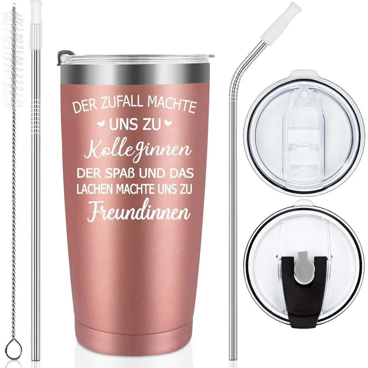 Livole Abschiedsgeschenk Kollegin 20oz Thermobecher mit Deckel und Strohhalm