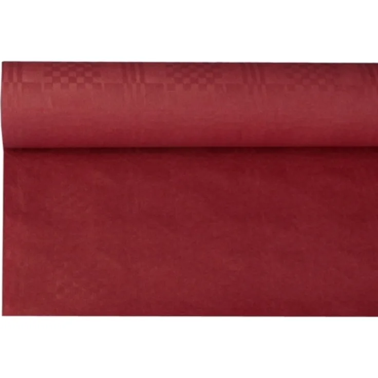 Papiertischtuch mit Damastprägung 8 m x 1,2 m bordeaux