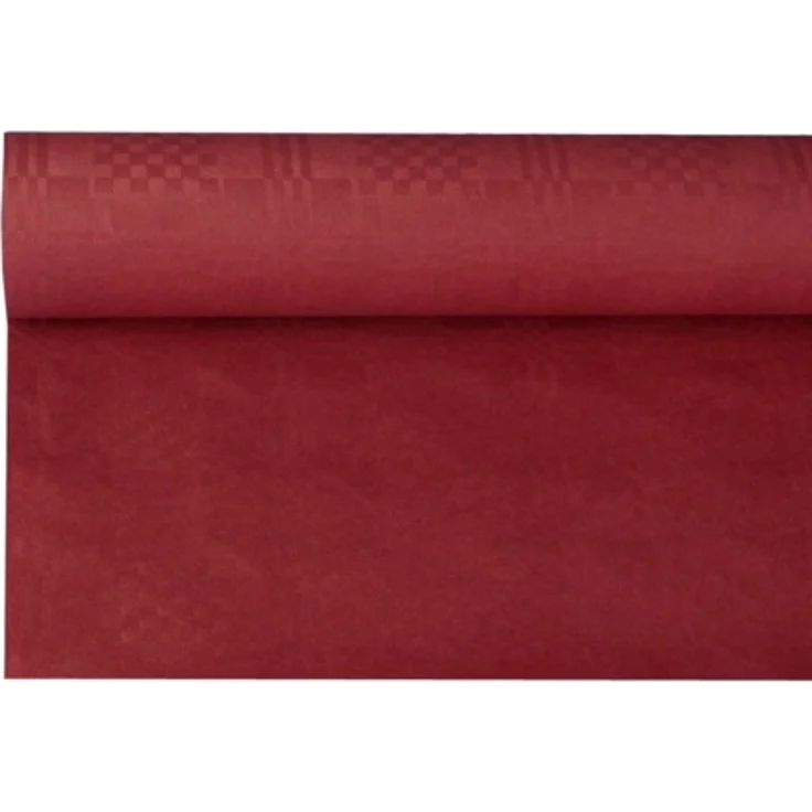 Papiertischtuch mit Damastprägung 8 m x 1,2 m bordeaux
