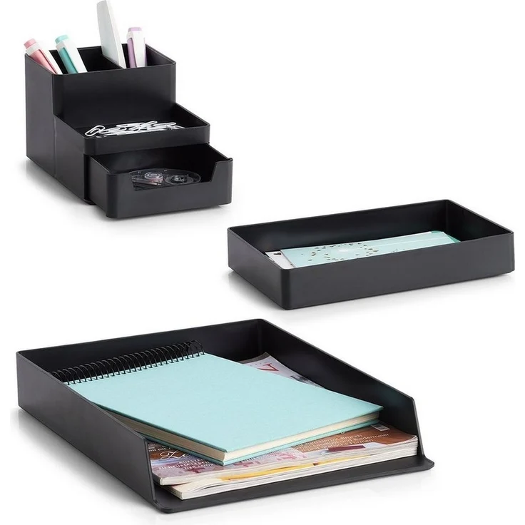 Zeller Present Organizer Universal-Organizer, Kunststoff, schwarz, 24 x 15,2 x 4 cm – Bild 3