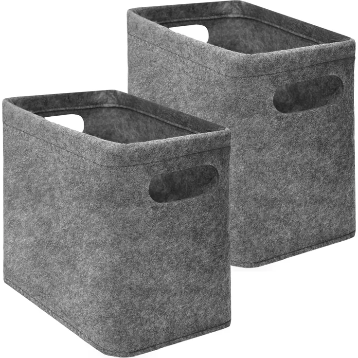2x FILZ Toilettenpapier Aufbewahrung Set für 8 Klorollen Box Grau