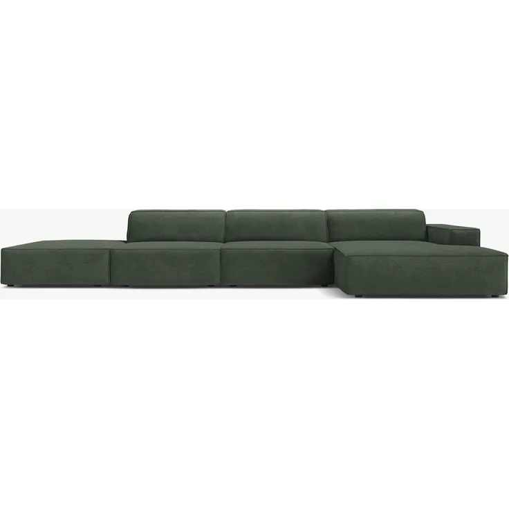 Micadoni Ecksofa Jodie 5-Sitzer Strukturierter Stoff Liberty Moosgrün Rechts