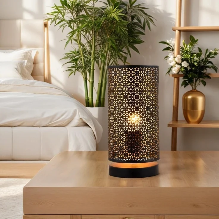 Marrakesch Orient & Mediterran Interior Nachttischlampe 2er Set Moderne Deko Tischlampe Nachttischlampe Lampe Tuza Schwarz, Leuchtmittel nicht im Lieferumfang, Handarbeit – Bild 4