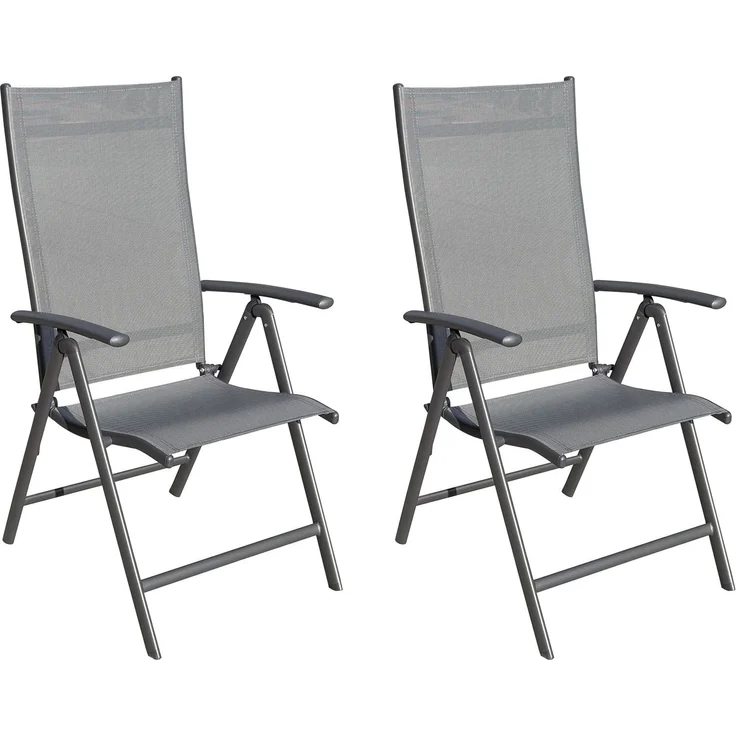 LC Garden GARVIO Klappsessel,Sitz und Rücken Textilen AnthrazitGestell Alu Anthrazit (max110KG ) - H 105 cm x T 68 cm x B 55 cm – Bild 1