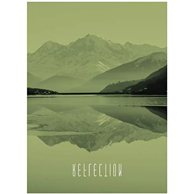 Komar Wandbild Word Lake Reflection Sand, 30 x 40 cm, Premium-Poster mit fotorealistischen Farben, ohne Rahmen, MADE IN GERMANY – Bild 1