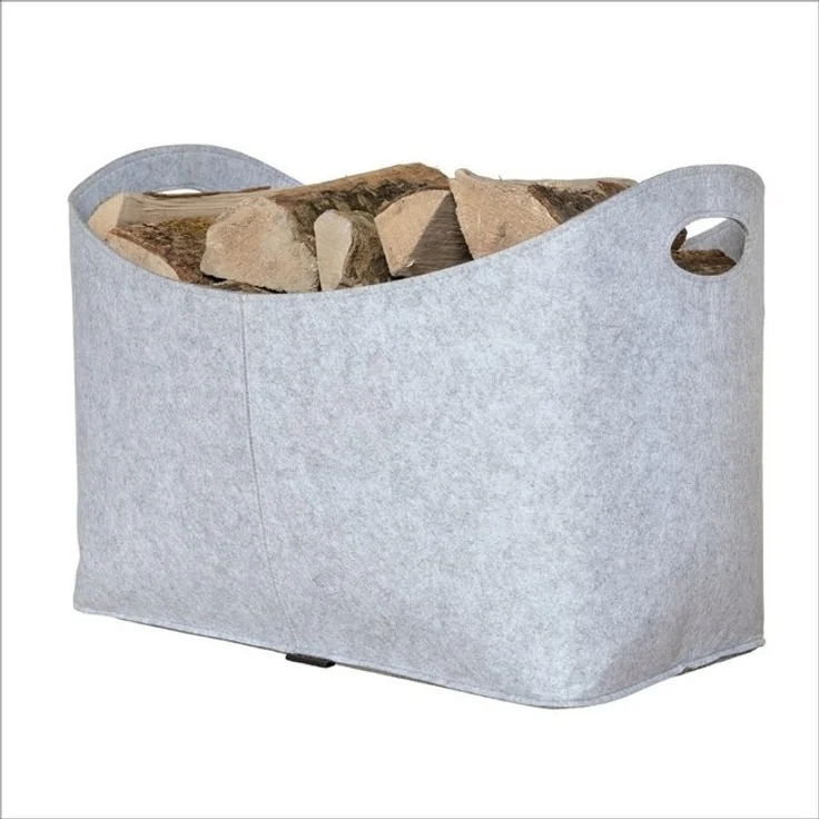 RUBBERNECK premium Filz Kaminholztasche XL hellgrau Tasche Holz Kaminholz – Bild 4