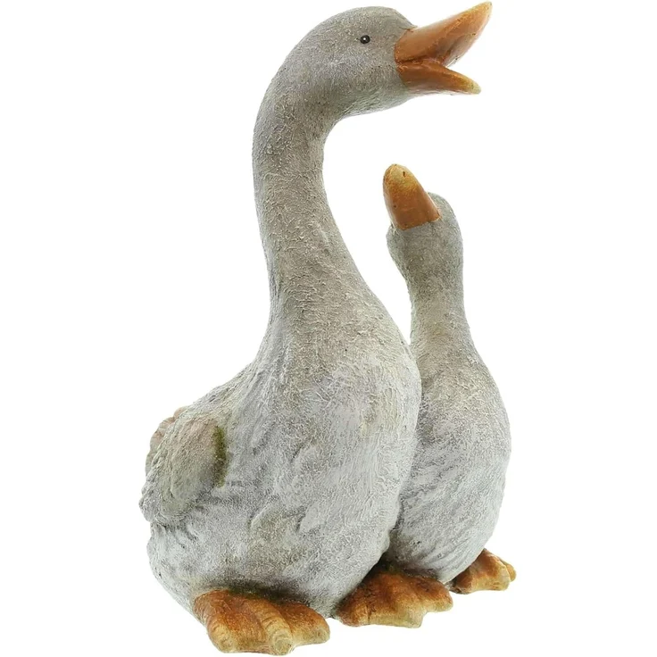 Pflanzer "Gänsepaar" aus Polyresin, wetterfest, Pflanztopf, Outdoor Blumentopf, Pflanzgefäß, Gartendeko für Außen – Bild 2
