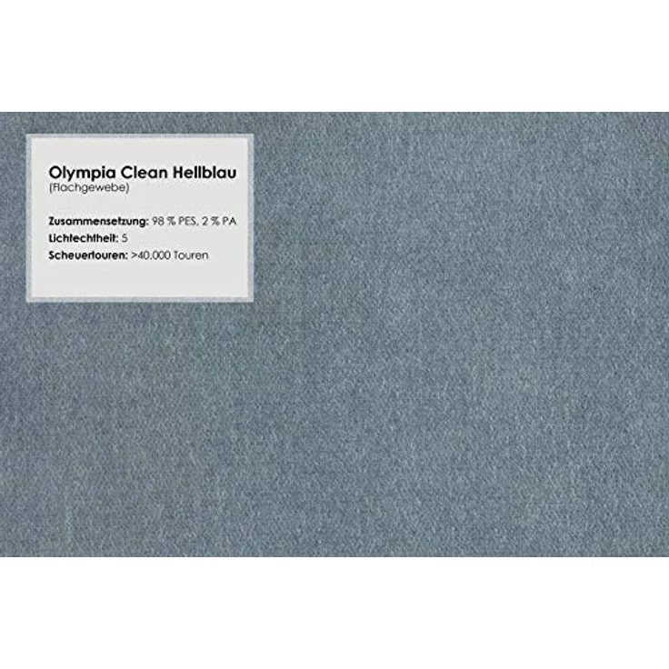 CAVADORE 2,5-Sitzer Küchensofa Kira / Sitzbank für Küche, Esszimmer oder Wohnküche inkl. Armteilverstellung / Leichte Fleckenentfernung dank Soft Clean / 168 x 94 x 81 / Flachgewebe: Hellblau – Bild 7