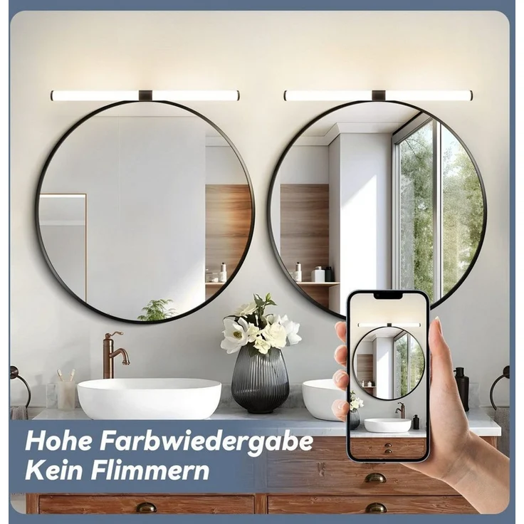 Nettlife LED Spiegelleuchte LED Spiegelleuchte Klemmbar 40/60CM, Neutralweiß, lampe für schrank Keller Küche – Bild 3