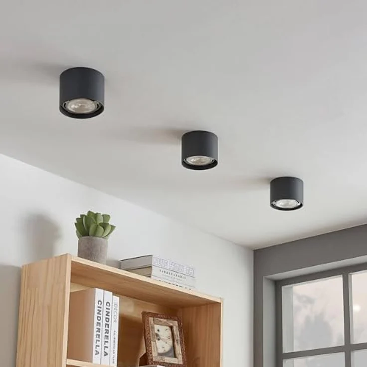 Arcchio Strahler Mabel, 1-flammige Deckenlampe aus Aluminium mit GU10 Fassung, moderne Küchenleuchte, alu – Bild 2