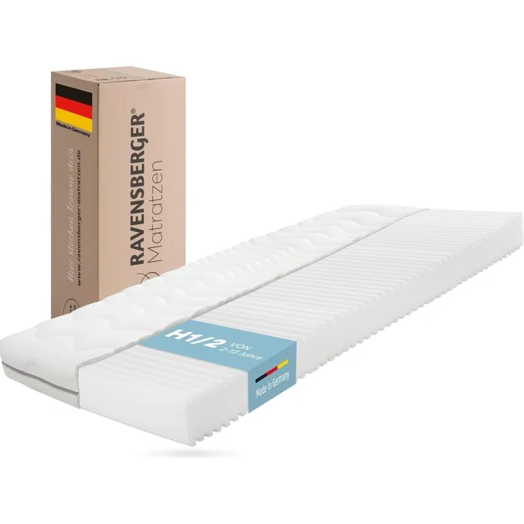 Kaltschaummatratze Kinder- und Jugendmatratze Softwelle Härtegra.., RAVENSBERGER Matratzen, 16 cm hoch, Härtegrad H1/H2 (RG 30) 80x200 cm mit PES Bezug