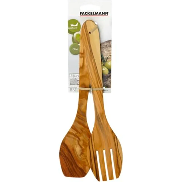 FACKELMANN Salatbesteck braun Olivenholz – Bild 4