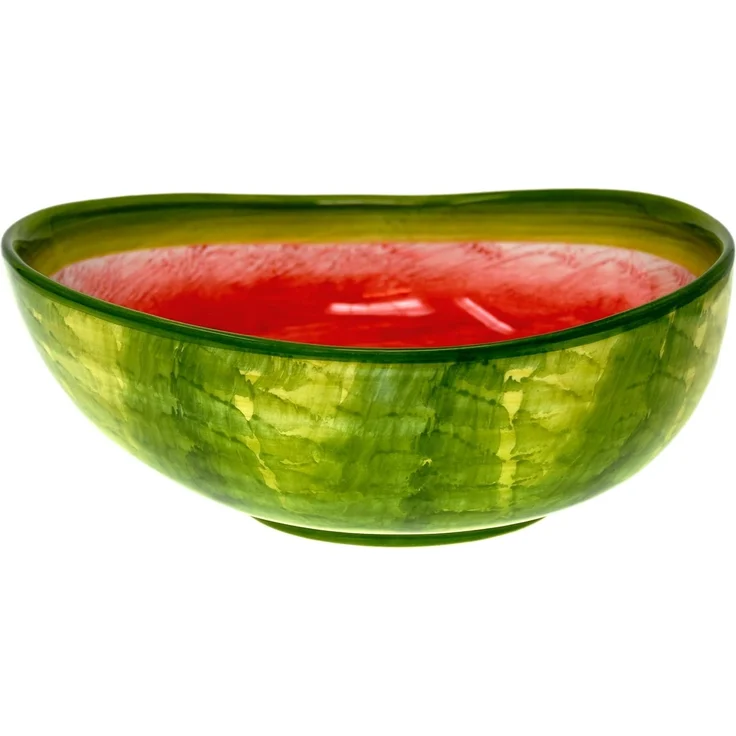 Lashuma Salatschüssel Melone, Keramik, (1-tlg), Handbemalte Obstschale rund Ø 20 cm – Bild 2