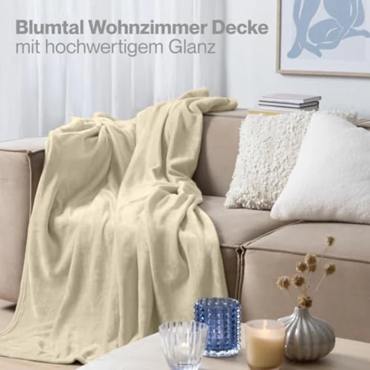 Wohndecke Kuschelige Fleecedecke, Oeko-Tex zertifizierte Decke, Blumtal – Bild 7