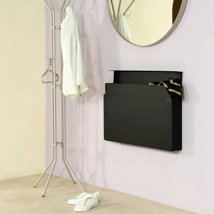 Spinder Design LUIGI Schuhschrank Stahl Minimalistisch Schwarz 78,1x12,6x48,3 cm – Bild 12