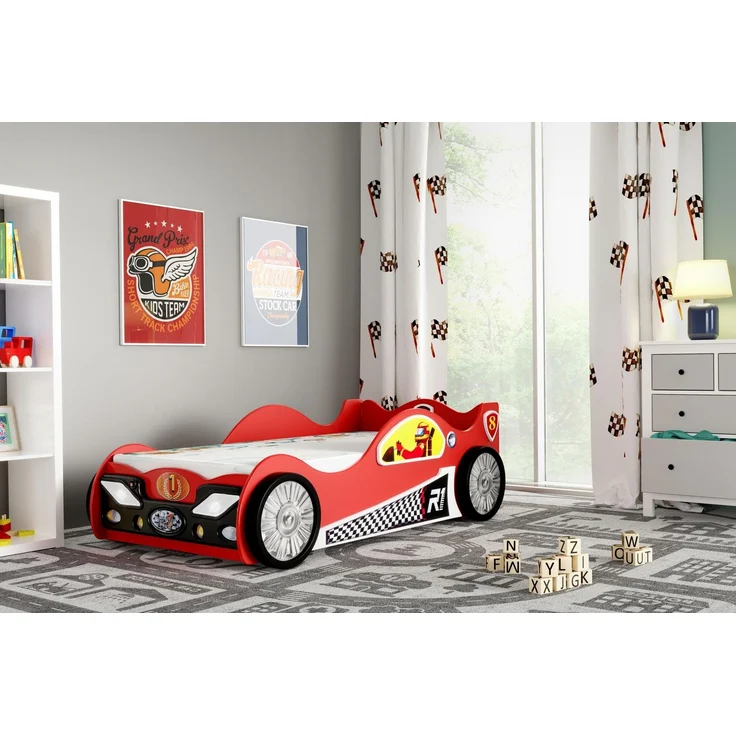 Kinderbett Monza mit Lattenrost 90x190 cm in Rot – Bild 2
