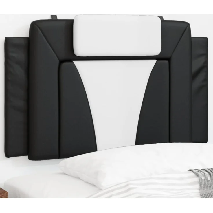vidaXL Kopfteil-Kissen Schwarz und Weiß 90 cm Kunstleder 374772 – Bild 1