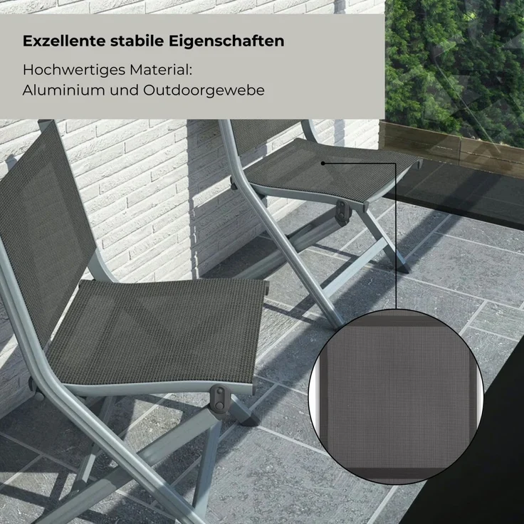 KETTLER Klappstuhl Balkonstuhl BASIC PLUS Alu silber/anthrazit 0301218-0000 – Bild 4