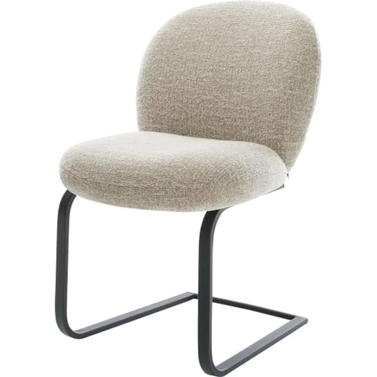 Freischwinger Nube-Flex Webstoff Soft Beige Freischwinger flach Schwarz Taschenfederkern – Bild 1