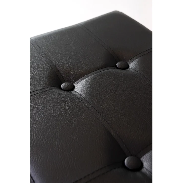 dibea Sitzbank faltbar, stabil & komfortabel, mit großem Stauraum (80 L), Kunstlederbezug & gepolsterter Sitzfläche, 76x38x38 cm, schwarz – Bild 3