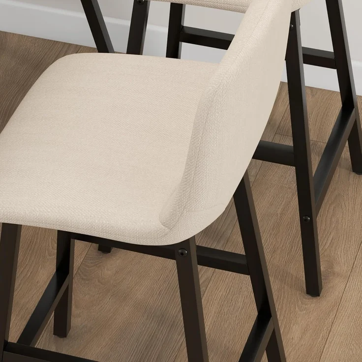 HOMCOM Bargruppe Küchentisch, Bistrotisch mit 4 Stühlen, Bartisch Set für Küche, (Bartisch-Set, 5-tlg, 5-teiliges Bartisch-Set), Beige – Bild 9