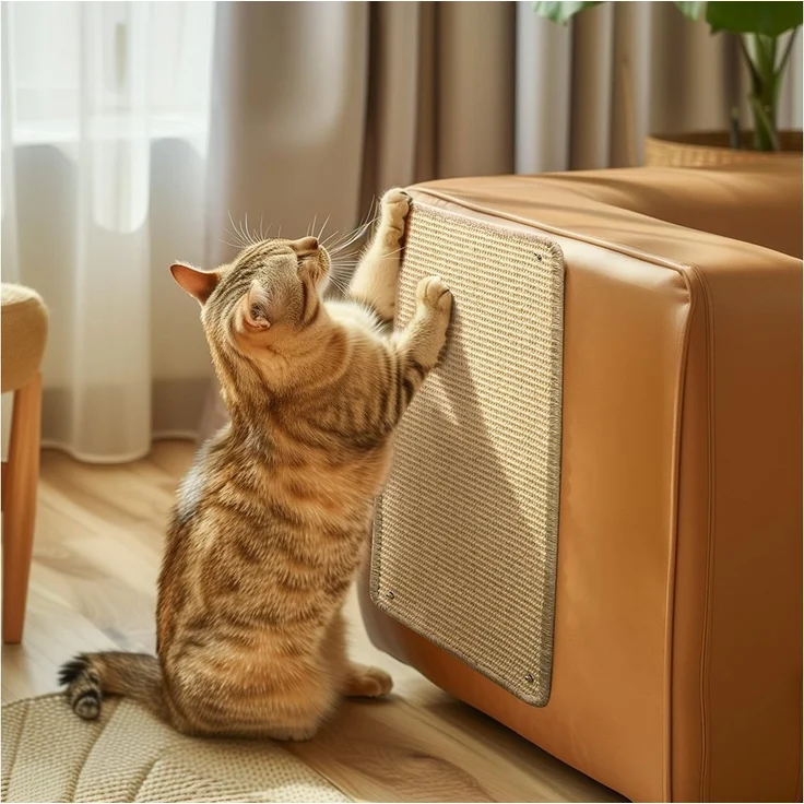 Ledander Kratzmatte Sisal-Kratzteppich für Katzen,Kratzschutz Sofa, zum Kratzen, (1-tlg), Schutzmatte für Sofa, Möbel und Türen, Katze Wand Kratzschutz – Bild 3
