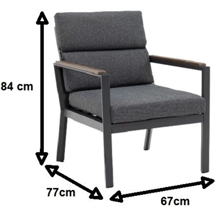 Gardissimo NARA OAK Loungesessel Dining Sessel mit Alu-Gestell – Bild 7