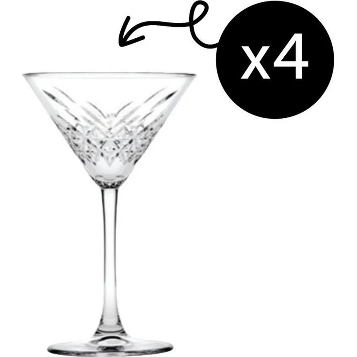 Pasabahce Martiniglas 440176 Timeless Martiniglas, Cocktailglas, 230ml, transparent, 4 Stück