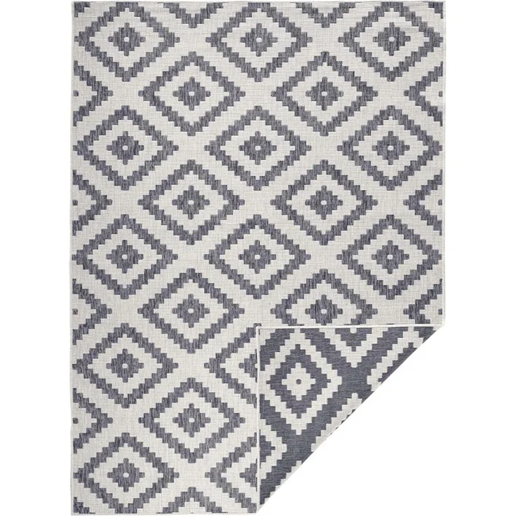 In- & Outdoor Teppich Malta Grau Creme - 80x150x0,5cm – Bild 1