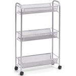 Zeller Etagen-Rollwagen, 3-lagig, Mesh, silber, 44 x 17 x 70,5 cm