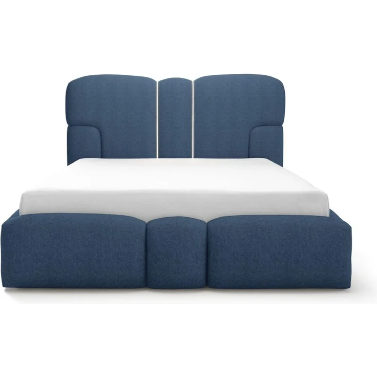 Polsterbett Schlafzimmerbett JORDAN 160x200cm Komplettset in Stoff Doha Blau – Bild 5