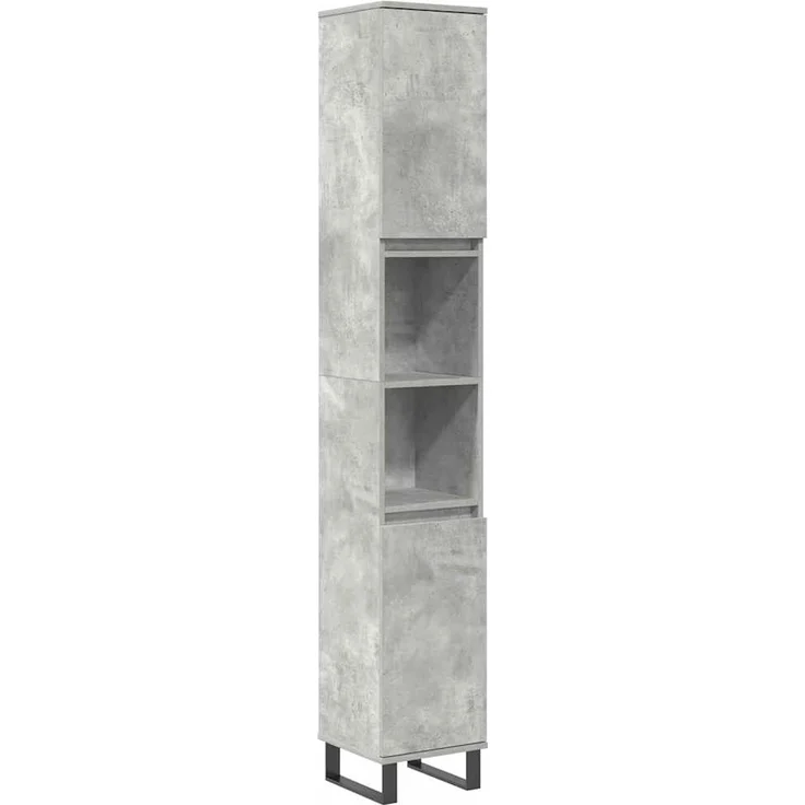 vidaXL 3-tlg. Badmöbel-Set Betongrau Holzwerkstoff 3324957 – Bild 3